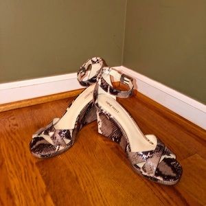 Nine West snake print wedge sandal